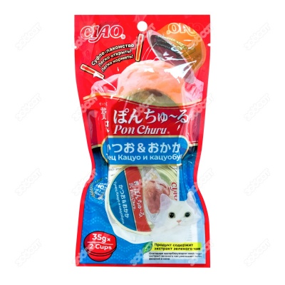 INABA Ciao Churu суфле из кацуо и кацуобуси для кошек, 2 шт по 35 г